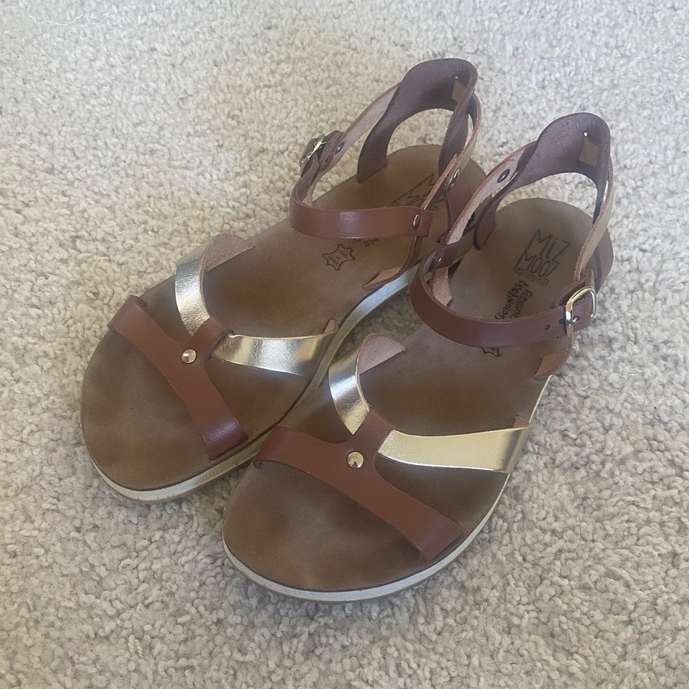 MIZ MOOZ Marigold Natural Leather Sandal SZ 7/7.5 EU 38